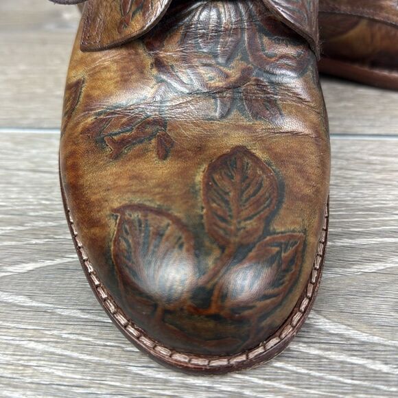 Patricia Nash Silvio Women’s Sz 7 Brown Leather Bark Leaves Print Oxford Shoes - Picture 12 of 12